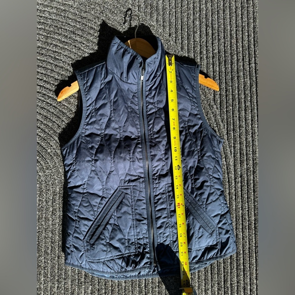 Old Navy Dark Blue Navy Quilted Vest Equestrian Quiet Luxury Coast Lake XS - Picture 6 of 9